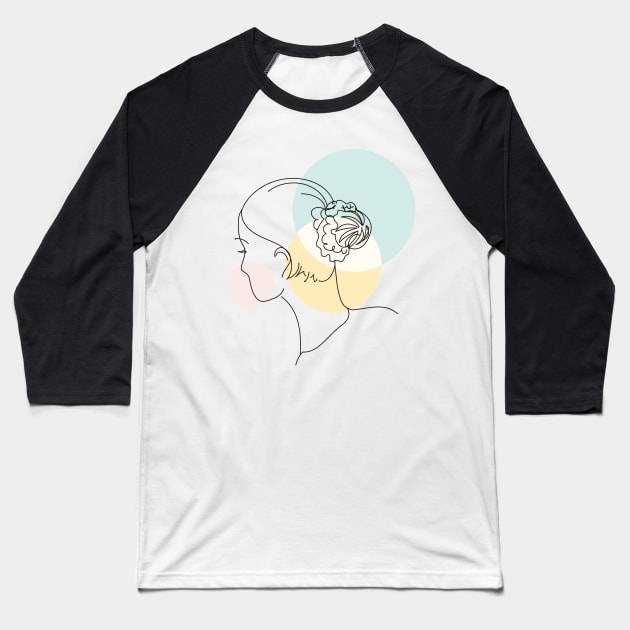 abstract lady, line art woman Baseball T-Shirt by princessmi-com